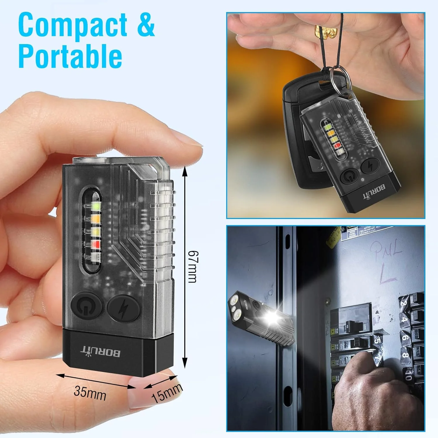 RECON GS2 V10 Small Powerful Keychain Flashlight With 365nm UV Red Green Blue Light,High Lumens 1000 LM USB C Rechargeable Mini Pocket LED Flashlight - Image 12
