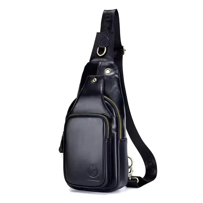 Vintage Retro Leather Crossbody 6L Multifunctional Bag - Image 3