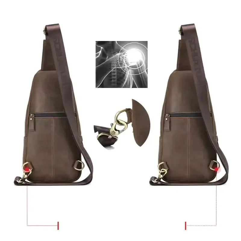 Vintage Retro Leather Crossbody 6L Multifunctional Bag - Image 5