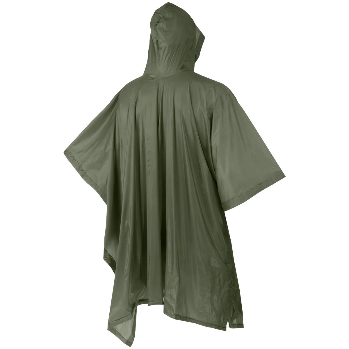 Waterproof Olive Vinyl Emergency Ponchos - Economy or deluxe - Image 3