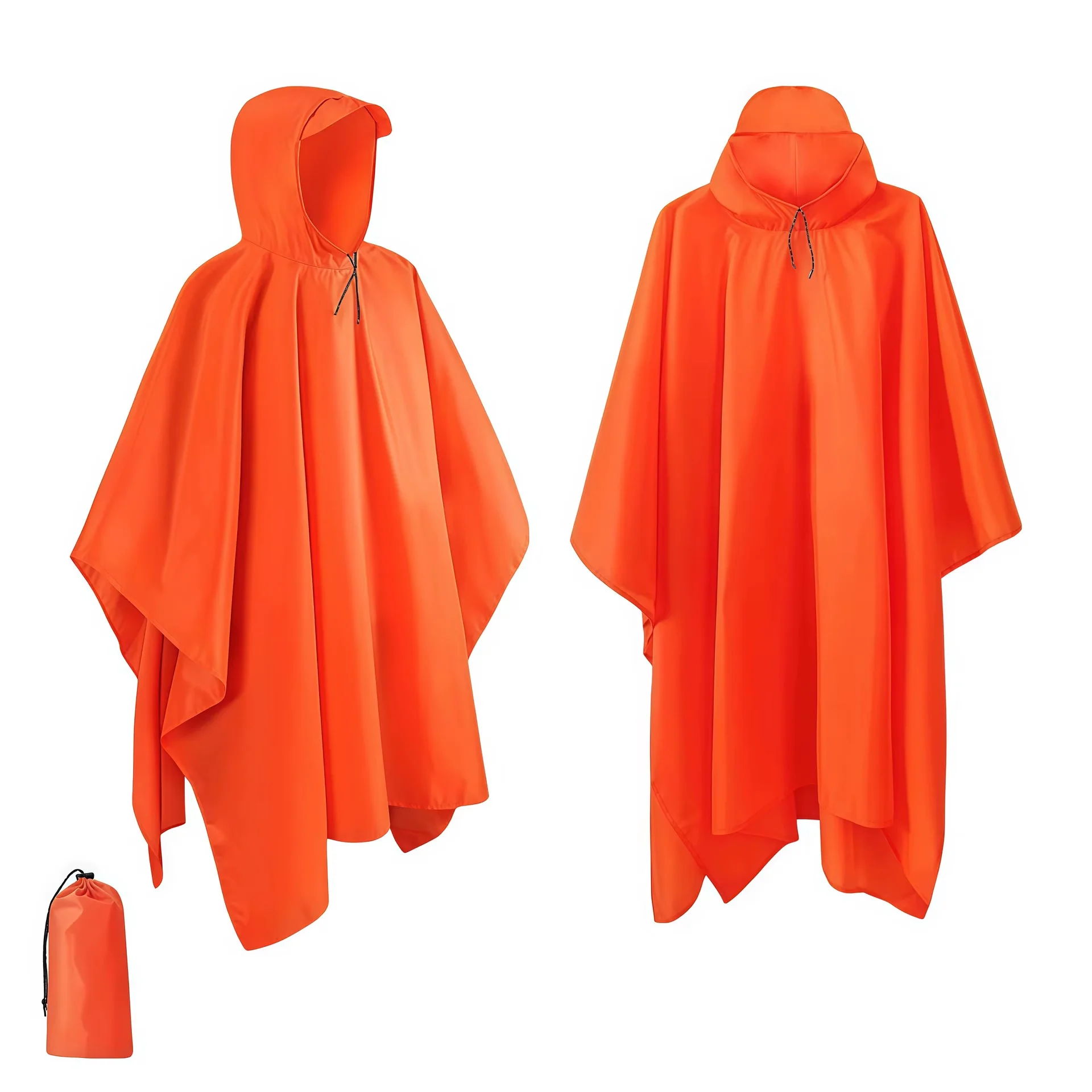 Waterproof Olive Vinyl Emergency Ponchos - Economy or deluxe - Image 5
