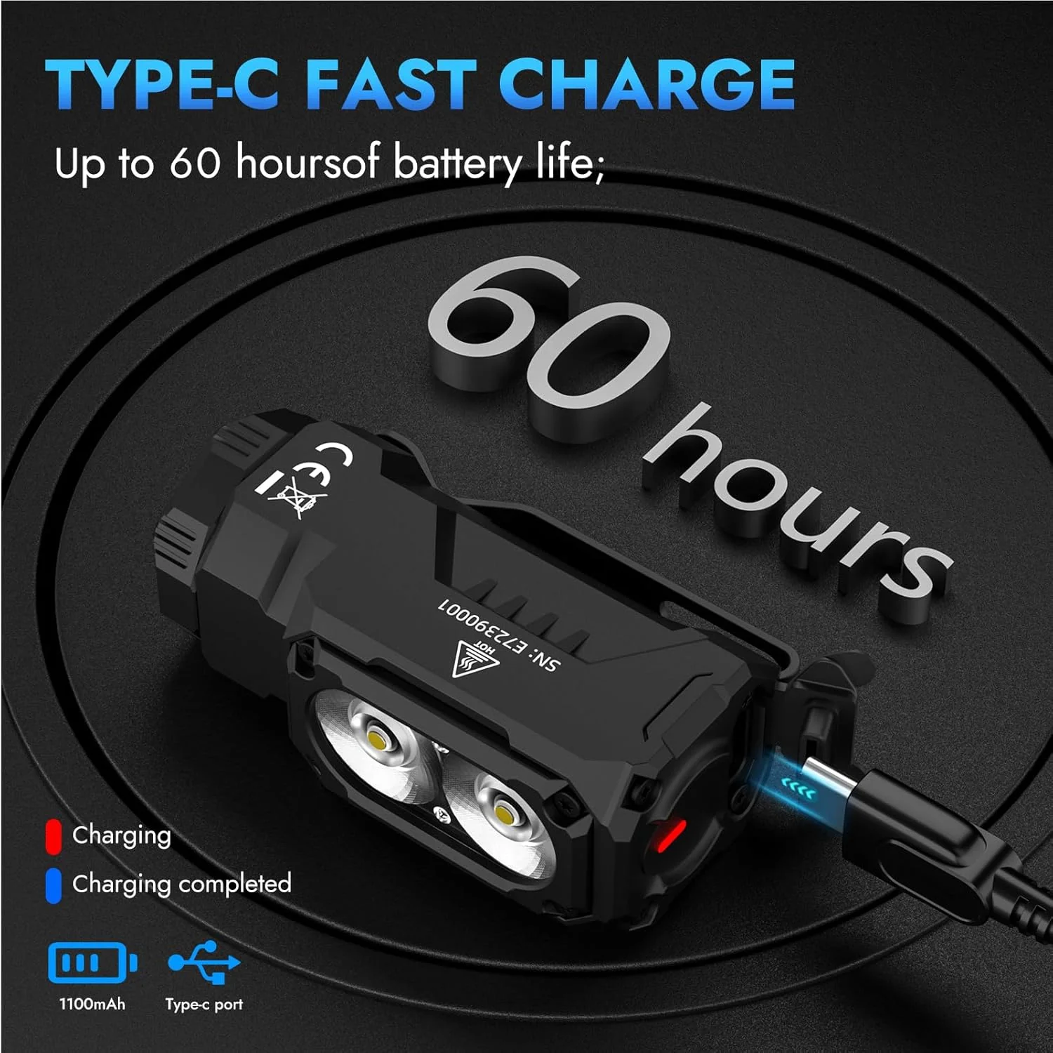 Genuine WUBEN E7 EDC Flashlight, 1800 Rechargeable Lumens Mini Flashlight, Super Bright Small Flashlight, 6 Modes IP68 - Image 6